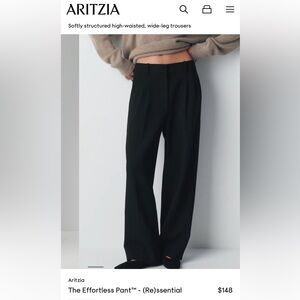 Aritzia Black Wide-Leg Pantsuit with High-Rise Waist